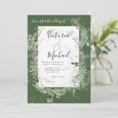 Invitation Délicat Mariage de verdure fleurie (Debout devant)