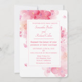 Invitation Délicat Mariage floral aquarelle (Devant)