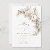 Invitation Délicat Mariage floral d'automne (Devant)