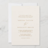 Invitation Délicat Mariage traditionnel or et crème (Devant)