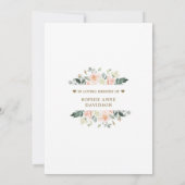 Invitation Délicat Mémorial funéraire aux fleurs blanches (Dos)