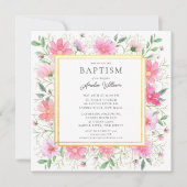 Invitation Délicat Pétales Baptême (Devant)