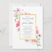 Invitation Délicat Pétales Baptême (Devant)