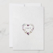 Invitation Délicat Purple Pink Flowers Or Mariage (Dos)