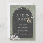 Invitation Délicat SageGreen Botanical Mariage Floral Inviter (Devant)