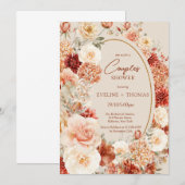 Invitation Délicat terre cuite blush tan sage couple douche (Devant / Derrière)