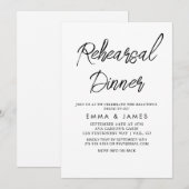 Invitation délicate avec calligraphie noire pour d (Devant / Derrière)