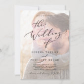 Invitation Delicate Black Calligraphy | Faded Photo Wedding I (Devant)