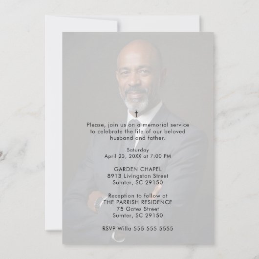 Invitation Delicate Black & White Overlapping Leaves & Flower (Dos)