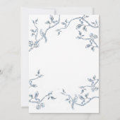 Invitation Delicate Bleu et blanc Toile Français Enregistrer  (Dos)