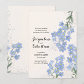 Invitation Delicate Blue Forget-Me-Not Wedding (Devant / Derrière)