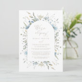 Invitation Delicate Blue Wildflowers Elopement Reception (Debout devant)