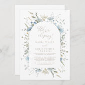 Invitation Delicate Blue Wildflowers Elopement Reception (Devant / Derrière)