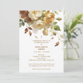 Invitation Delicate Brown & Marfil Botanical Floral Funeral (Debout devant)