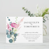 Invitation Delicate Chic Garden Floral Mariage (Debout devant)