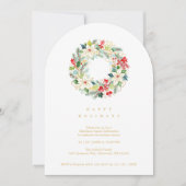 Invitation Delicate Chic Winter Christmas Wreath Party (Devant)