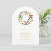 Invitation Delicate Chic Winter Christmas Wreath Party (Debout devant)