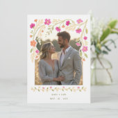 Invitation Delicate Colorful Floral Border Mexican Embroidery (Debout devant)