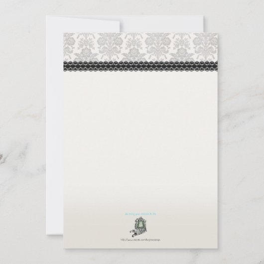 Invitation Delicate crystals bow with black lace (Dos)