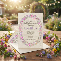 Invitation délicate de Fleur Sauvage pour la Marié