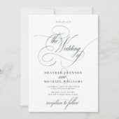 Invitation Delicate Emerald Green Moderne Calligraphie Classi (Devant)