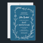 Invitation Délicate étoile botanique de David Bar Bat mitzvah<br><div class="desc">Carte parfaite pour annoncer un bat mitzvah, bar mitzvah ou une autre célébration juive ! L'art délicat de trame feuille dessinée à la main pour vous! ENTIÈREMENT PERSONNALISABLE ! Cliquez sur "Personnaliser" ci-dessus pour modifier le texte. Cliquez sur "modifier à l'aide de l'outil de conception" pour ajuster les polices, les...</div>