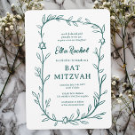 Invitation Délicate étoile botanique de David Bar Bat mitzvah<br><div class="desc">Carte parfaite pour annoncer un bat mitzvah, bar mitzvah ou une autre célébration juive ! L'art délicat de trame feuille dessinée à la main pour vous! ENTIÈREMENT PERSONNALISABLE ! Cliquez sur "Personnaliser" ci-dessus pour modifier le texte. Cliquez sur "modifier à l'aide de l'outil de conception" pour ajuster les polices, les...</div>