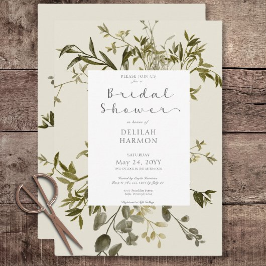Invitation Délicate Fête de Mariage Bohème de Verdure