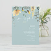 Invitation Délicate Fête des mariées de verdure de pivoine ja (Debout devant)