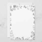 Invitation Délicate Fête des mariées Feuille Eucalyptus Vert (Dos)