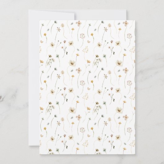 Invitation Délicate fête féminine Fleur sauvage 90e anniversa (Dos)