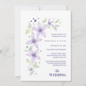 Invitation Delicate Floral & Botanical Branch Light Purple  (Devant)