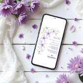 Invitation Delicate Floral & Botanical Branch Light Purple 