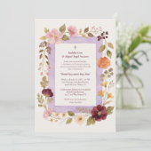 Invitation Delicate Floral Frame Christian Catholic Wedding (Debout devant)