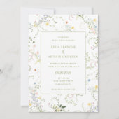 Invitation Delicate Floral Garden Wedding  (Devant)