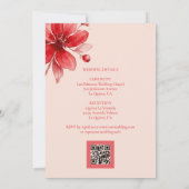 Invitation Delicate Flowers Juicy Red & Pinky Pink Editorial (Dos)