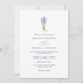 Invitation Delicate French Lavender Elegant QR Code Wedding (Devant)