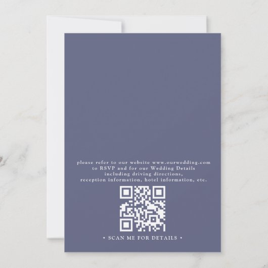 Invitation Delicate French Lavender Elegant QR Code Wedding (Dos)