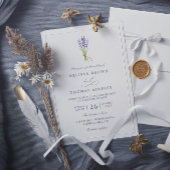 Invitation Delicate French Lavender Elegant QR Code Wedding
