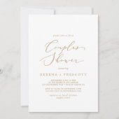 Invitation Delicate Gold Calligraphie Couples Douche (Devant)