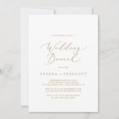 Invitation Delicate Gold Calligraphy Mariage Brunch (Devant)