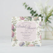 Invitation Delicate Hydrangea Flowers Bridal Shower (Debout devant)