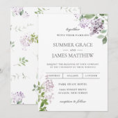 Invitation Delicate Lilac Purple Floral Mariage Invi (Devant / Derrière)