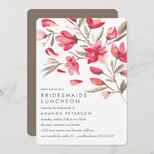 Invitation Délicate Mariage de déjeuner en fleur rose