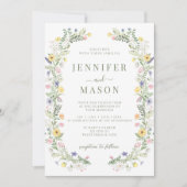 Invitation Delicate Meadow Flower Wildflower Garden Wedding (Devant)