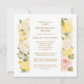 Invitation Delicate Mediterranean Lemons Flowers Greenery (Devant)