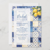 Invitation Delicate Mediterranean Tiles and Lemons Flowers (Devant)