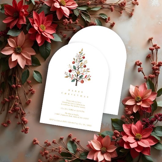 Invitation Delicate Minimalist Chic Winter Christmas Tree