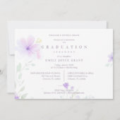 Invitation Delicate MInimalist Graduate Floral Lilac Shades P (Dos)