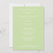 Invitation Delicate MInimalist Graduate Light Green Shades  (Dos)